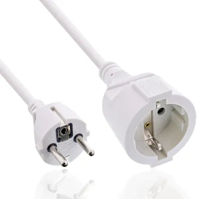 Produktbild von INLINE Strom-Verlaengerung Schutzkontakt Stecker Buchse weiss 1m