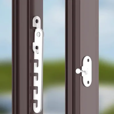 Produktbild von Set aus 2 Fensterstoppern - Metallverriegelung - 18 cm - weiß