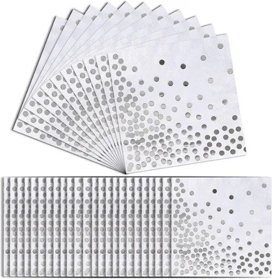 Produktbild von Goldene Papierservietten mit Silberpunkten 33x33cm 60Stück