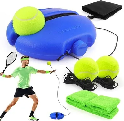 Produktbild von Famanu Tennis Trainer - Swingball mit 2 Bällen - Für Kinder und Erwachsene - Ideal für den Garten