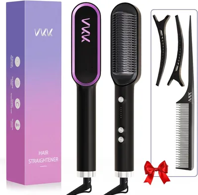 Produktbild von Haarglättungsbürste braun schwarz, 5 Temperaturstufen, für Haarstyling