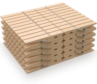 Immagine prodotto di Mollette di legno per il bucato - 100 pezzi - Naturale - 7,5 x 1,0 x 1,3 cm