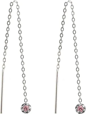 Produktbild von Durchzieher 925 Sterling Silber mit Zirkonia in verschiedenen Farben und Größen Größe - 3 mm Farbe - Pink