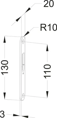Produktbild von Winkhaus Abdeckblech 130x20x3mm - Zubehör für Mehrfachverriegelung, passend zu Kabelübergang STV-KÜ T1