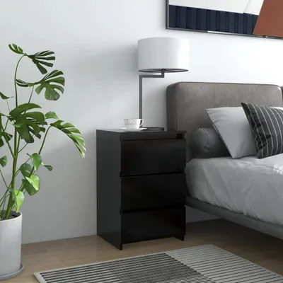 Immagine prodotto di vidaXL Comodino Nero 40x35x62,5 cm in materiale derivato dal legno