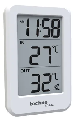 Produktbild von Technoline WS 9172, Weiß, Innen-Thermometer, Außen-Thermometer, Thermometer, F, °C, Akku, 70 mm