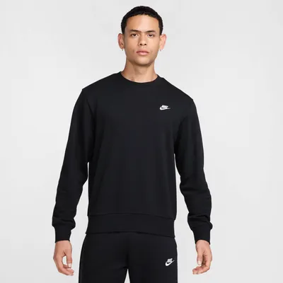 Produktbild von Nike Club French Terry Herren-Rundhalsshirt - Schwarz/Weiß BLACK/WHITE S