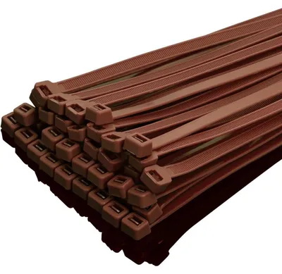 Produktbild von Kabelbinder Braun 300mm x 7,6mm, 100 Stück, 50 kg Zugfestigkeit, UV-beständig
