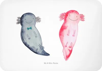 Produktbild von Mr. & Mrs. Panda magnet Axolotl Freundin - Weiß - Geschenk, whiteboardmagnet, Kühlschrankmagnet, Liebe, glücklich, küchenmagnet, Notizhalter, zettelhalter, Paar