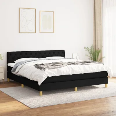 Imagen del producto de vidaXL Base de cama con somier y colchón, color , 160x200 cm, tapizado en tela - Base de cama con somier - Bases de cama con somier - Cama - Muebles de dormitorio