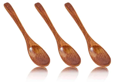 Produktbild von 3 Stück Honig-Holzlöffel, kleine Holzlöffel, natürliche Holzbestecklöffel, Tee-Trinklöffel zum Honig-Kaffee-Zucker-Reis-Kochen-Mischen-Rühren