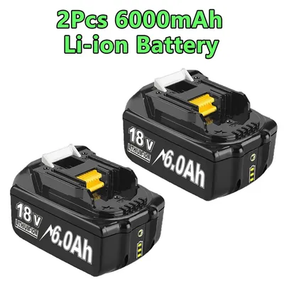 Zdjęcie produktu dla Akumulator do narzędzi 18V - akumulator zamienny BL1830, BL1840, BL1850, BL1860 - litowo-jonowy, 6000mAh, duża pojemność - zestaw 2 sztuki