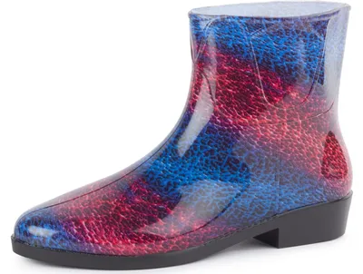 Image de Ladeheid Femmes Bottes courtes en caoutchouc Bottines multicolores Chaussures de pluie imperméables avec motif LAZT201802 (motif-23, 39 UE)