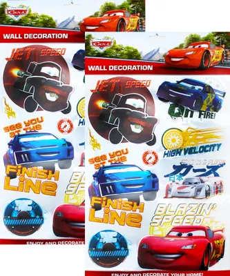 Produktbild von 2 Stück Disney 3D Poster Disney Cars Lightning McQueen Wandtattoo 8 Stück Wandsticker Wandbilder Jungen  Kinderzimmer Deko mehrfarbig