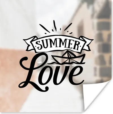 Produktbild von MuchoWow® Poster Sommer - Zitat - Schwarz 75x75 cm - Wand Dekoration