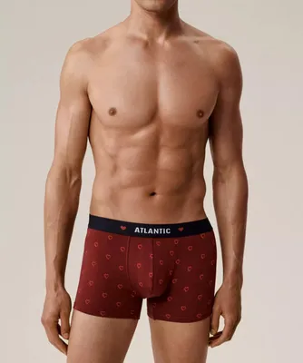 Immagine prodotto di Confezione da 2 boxer da uomo, colore rosso e blu navy, con stampa, in cotone, taglia XXL