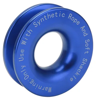 Bergungsring aus Aluminium, 1000 kg, für Softshackles, blau