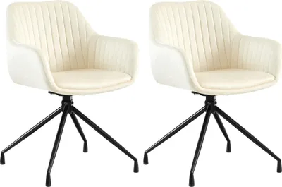 Produktbild von 2er Set Esszimmerstuhl Welby Samt - creme
