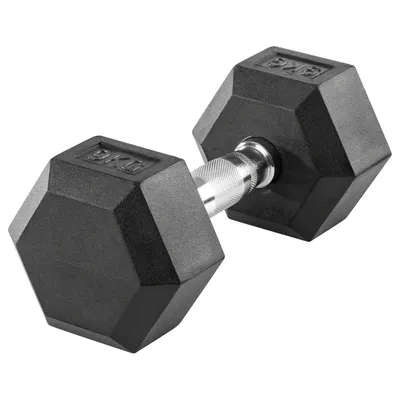 Produktbild von Hex Kompakthantel aus Gummi, 9 kg, Hexagon-Hantel