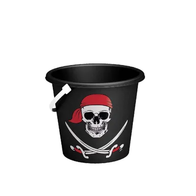 Immagine prodotto di Secchio Basic Pirate 15 cm Nero/Rosso/Bianco
