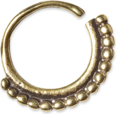 Produktbild von viva-adorno Ohr Piercing Ring Nasen Ring Messing Septum Vintage Antik Tragus Helix 1,2mm verschiedene Designs wählbar Z496,Design 7