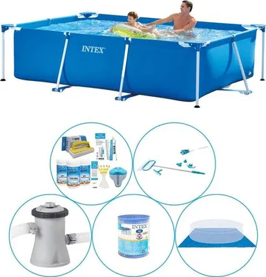 Obrázek produktu pro Obdélníkový bazén o rozměrech 260 x 160 x 65 cm - 6 dílů - Bazén se součástečně vybaveným příslušenstvím
