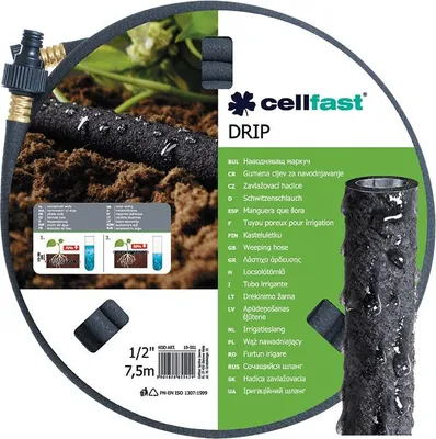 Zdjęcie produktu dla CellFast Wąż Nawadniający Drip 7,5m 1/2" Kroplujący Pocący Mini