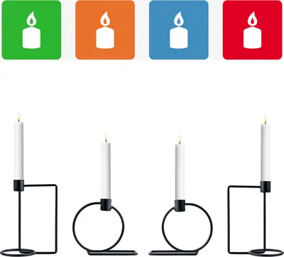 Productafbeelding van Marrakesch, set van 4 moderne kaarshouders, merk Svidal, zwart, van metaal, 16 cm en 12 cm hoog - moderne kaarshouders voor stompkaarsen, geschikt voor tafeldecoratie