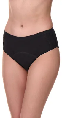 Produktbild von Merry Style Damen Inkontinenzunterwäsche Baumwolle integrierter Saugeinlage (Schwarz, XL)