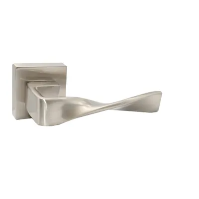 Produktbild von DOMINO Türgriff Drückergarnitur | Türklinke für Zimmertür, Bürotür, Kellertür & Innentür | Türbeschläge aus Aluminium | Bronze Türdrückergarnitur| TWIST-QR M9
