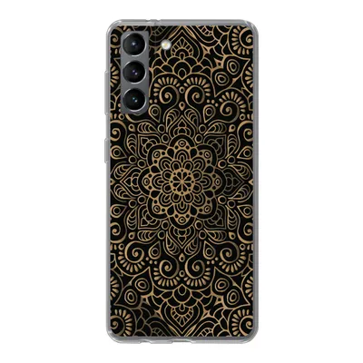Produktbild von MuchoWow® Handyhülle Schutzhülle Hülle für Samsung Galaxy S21 Goldenes Muster auf schwarzem Hintergrund Silikon Softcase Handy Hülle - Softcase