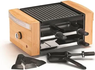 Produktbild von KitchenChef KC.WOOD-LUX4, 4 Person(en), Holz, Edelstahl, Schwarz, Holz, 750 W, 341 mm, 227 mm