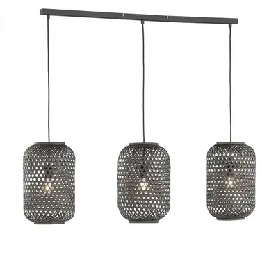 Productafbeelding van Rotan hanglamp Calla zwart