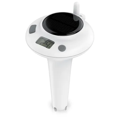 Image de Thermomètre de piscine BEARWARE, thermomètre de piscine, sans fil, numérique, flotteur de piscine, capteur extérieur, température de l'eau, panneau solaire, USB-C, écran, pour spa