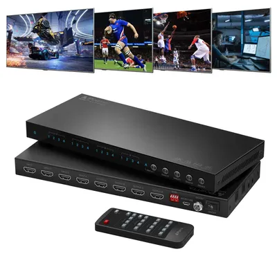 Productafbeelding van 4x4 HDMI Matrix 4K 60Hz met ARC, Toslink audio extractor en IR-afstandsbediening