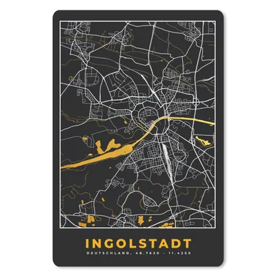 Produktbild von MuchoWow® Mauspad Mousepad Ingolstadt - Stadtplan - Gold - Karte - Deutschland 18x27 cm - Mousepads - Maus Mat - Pad - Mausunterlage
