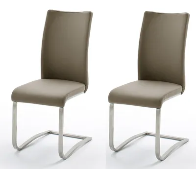 Produktbild von Schwingstuhl Stuhl Schwinger Esszimmerstuhl Freischwinger "Muvo I" (2er Set) Cappuccino