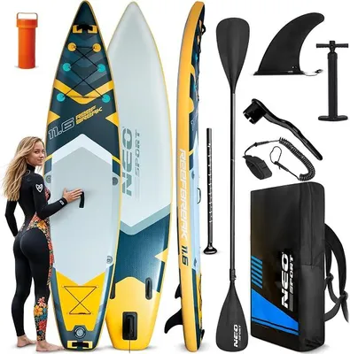Imagen del producto de Tabla de paddle surf inflable - Set Reefbreak 11.6 - 350 cm - Incluye: bomba de aire, remo, correa de seguridad y mochila