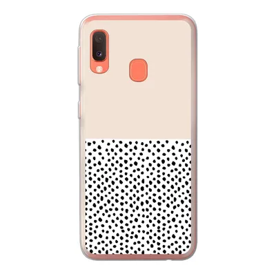 Produktbild von MuchoWow® Handyhülle Schutzhülle Hülle für Samsung Galaxy A20e Polka dots - Weiß - Schwarz Silikon Softcase Handy Hülle - Abdeckung