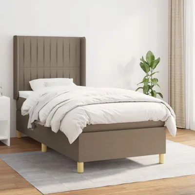Produktbild von Design Möbel Boxspringbett mit Matratze Taupe 90x190 cm Stoff - 2024 Neu