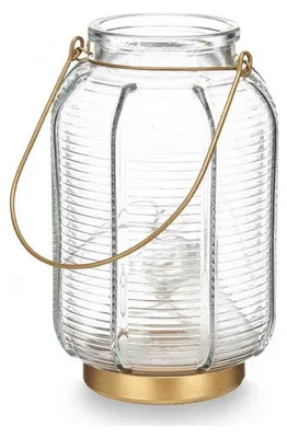 Lantaarn aus Glas, mehrfarbig, 13,5 x 13,5 x 22 cm