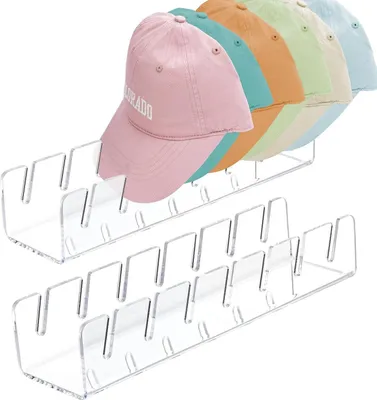 Produktbild von Cap Halter 2 Stück - Acryl Hut Organizer ohne Installation - Geeignet für 14 Caps - Transparenter Halter für Schlafzimmer und Kleiderschränke
