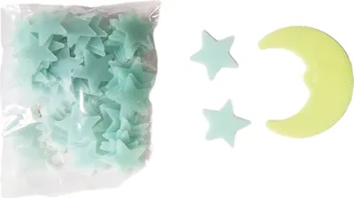 Produktbild von 1 Set Fluoreszierende Wandaufkleber Fee Glow in The Dark Stern und Mond Wandtattoo für Kinderzimmer Dekoration