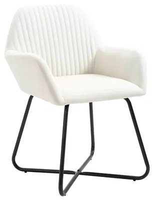 Imagen del producto de vidaXL: 2 sillas de comedor, color crema, tapizadas en tela
