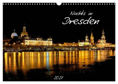 Produktbild von Nachts in Dresden (Wandkalender 2027 DIN A3 quer), CALVENDO Monatskalender