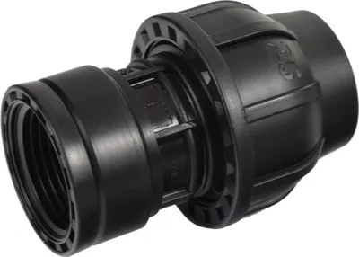 Produktbild von Agora-Tec®  PE-Fitting Kupplung 25 mm x 1 Zoll IG (30,3 mm) für PE-Rohr 25 mm SCHWARZ