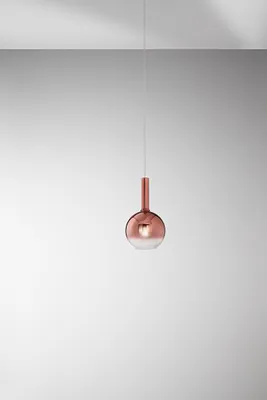 Produktbild von Pendelleuchte aus verspiegeltem Kupfer-Borosilikatglas, E27-Fassung, modernes Design, verstellbares Kabel, Durchmesser 20 cm, Schutzart IP20 - Perenz