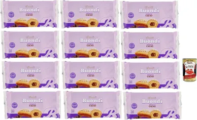 Produktbild von Bauli, Buondì Cacao, gebackener Kuchen snack mit Kakaocreme abgepackte Snacks 12x 258g Frühstück + Italian Gourmet polpa 400g