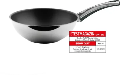 Zdjęcie produktu dla Uchwyt wok 28 cm, stal nierdzewna, polerowany - Injoy®