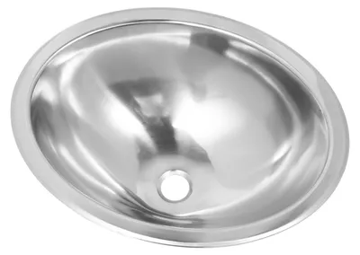 Obrázek produktu pro 446 × 346 × 150 mm, nerezový dřez RV 304, oválný/kulatý kuchyňský a umývací dřez s odtokem 40 mm pro lodě, karavany a obytné vozy